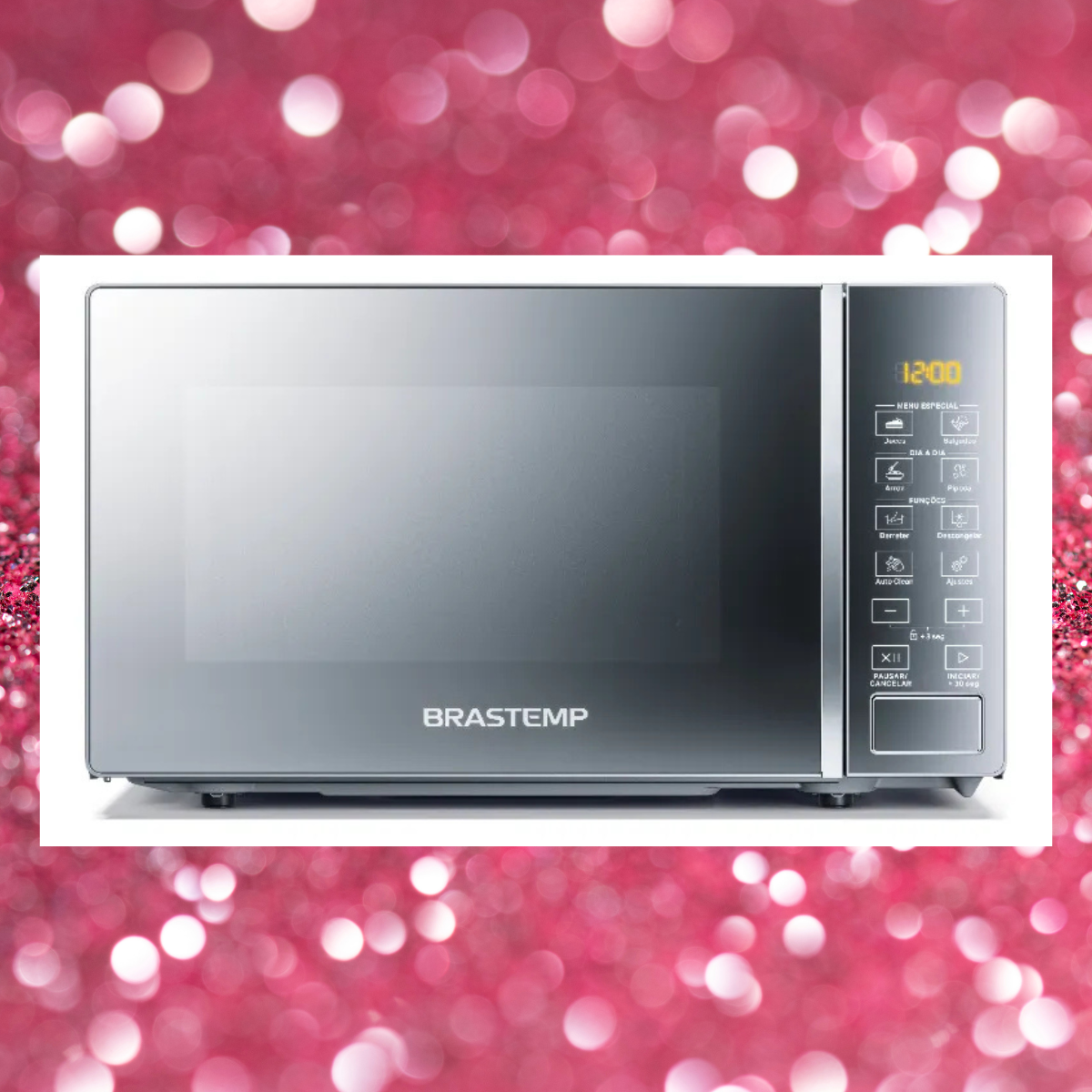 Micro-ondas Brastemp 20 Litros Em Inox Espelhado - Bms20ar. ❤️ Emocione a Sua Mãe. Aparelho de micro-ondas moderno em uma cozinha planejada, sendo uma excelente sugestão de presente de dia das mães para quem busca uma ideia de presente mae que traga praticidade e funcionalidade ao dia a dia.